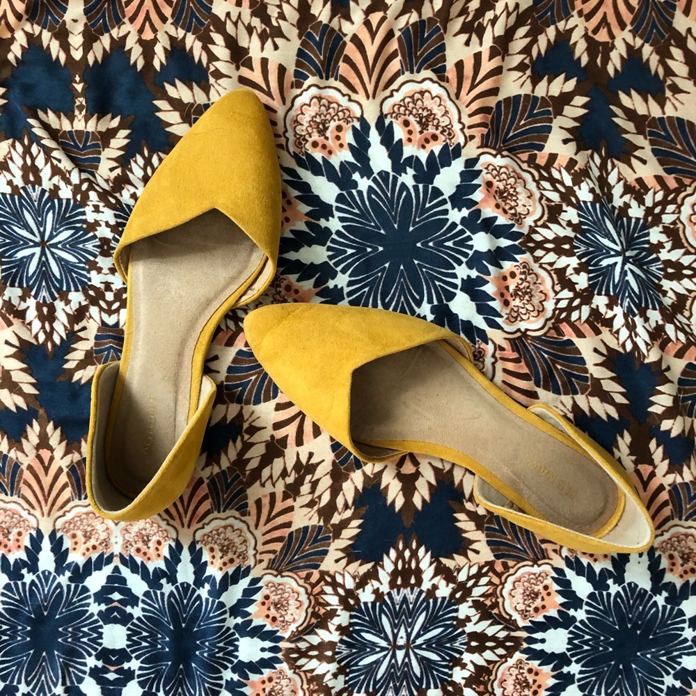 Mustard Pointed Toe Flats